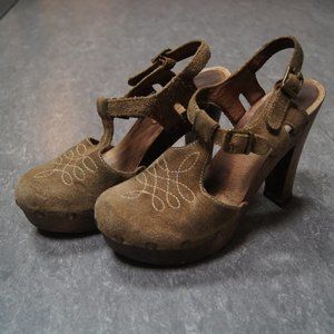 Michael Kors Women's Brown Seude Heel Clogs